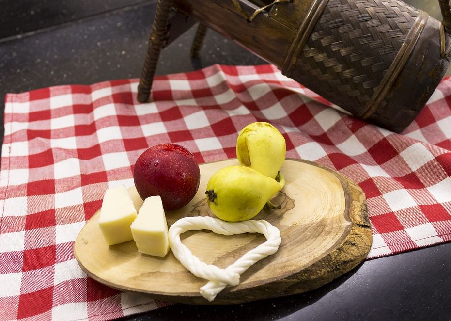 round, cutting, board, natural